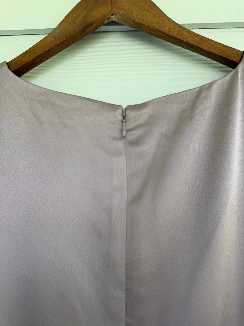 NWT Lauren Ralph Lauren Dress Size 16 Mauve Satin Faux Wrap Midi Beaded Belt - Picture 11 of 11